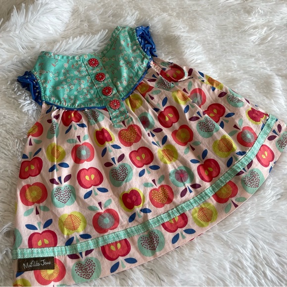 Matilda Jane | Lucia Top “Shabby Apple” with apple designs sz 2 - Picture 6 of 9